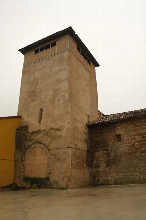 Former Castle of Grisaleña tower, now part of the town's church