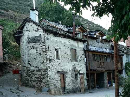 Street in the spanish village of Encinedo, province of León