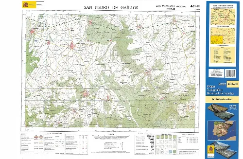 Fragmento 0431c3 del Mapa Topográfico Nacional de España del año 2008 a escala 1:25000 impreso y escaneado a 250 ppp. Se representa San Pedro de Gaillos.