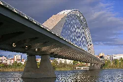 Large arch bridge over the Guadiana River in Mérida