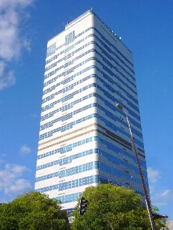 Tall modern building with many windows in Sabadell.