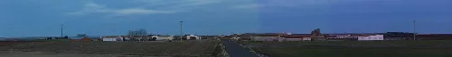 Panoramic photography make with software Hugin many photographies, this photography show the town "Aldeaseca de Alba" of Salamanca in Spain. The place where I take the photo is in the road between "Aldeaseca de Alba" and the town "Alba de Tormes".