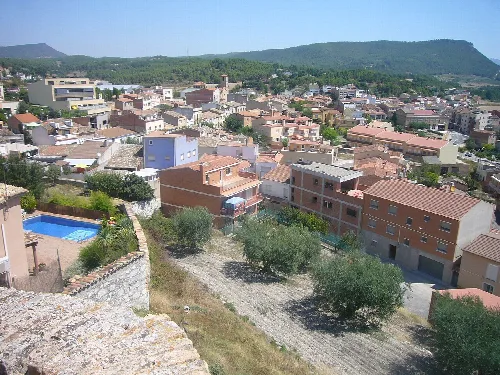 View of Òdena, seen from the castle