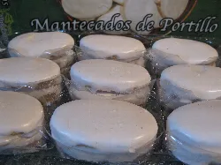 Portillo's mantecados, wrapped in plastic.