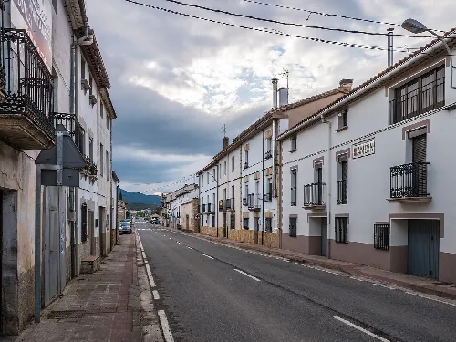 Road from Vitoria to Estella (NA-132-A) at Ancín. Navarre, Spain