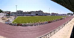 Vista del campo de fútbol en Hellín desde las gradas.