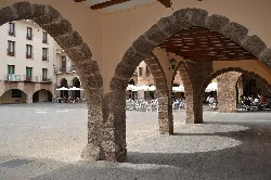 Stone arches in Villarreal's Plaza de la Villa.