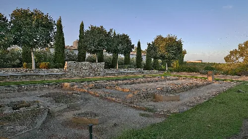Archaeological remains of an ancient basilica with walls and foundations in Gerena.