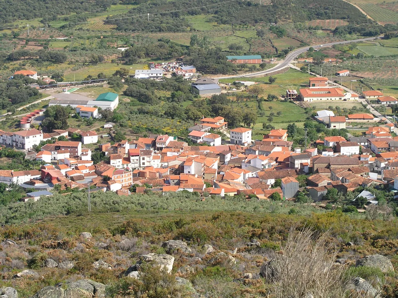 Torrecilla de los Ángeles (Cáceres, España) desde la ermita de Los Santitos.