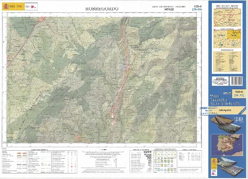 Topographische Karte von Robregordo in Segovia, im Maßstab 1:25000.