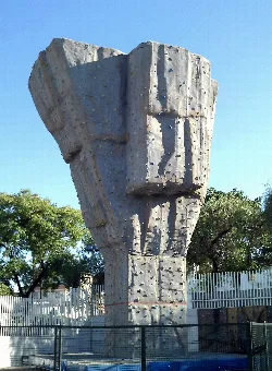 Large climbing wall at Mascareta sports center in Tomares, Seville.