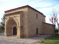Stone hermitage with Romanesque arch in Bañares, La Rioja.