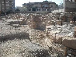 Remains of walls and structures of the Mura Baths in Liria