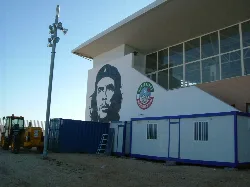 Che Guevara Wandbild im Sportzentrum von Marinaleda.