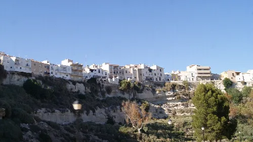 Conjunto de casas blancas en la ladera de Sorbas.