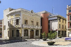 Town hall with classical facade and ornamental details in Algemesí.