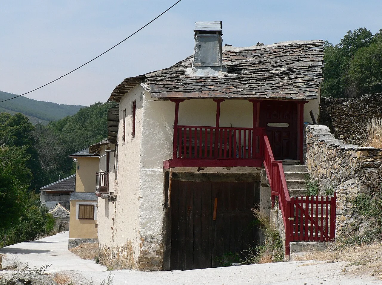 Street in the spanish village of Vega del Castillo, province of Zamora