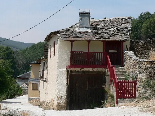 Street in the spanish village of Vega del Castillo, province of Zamora