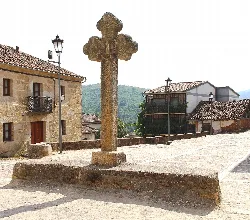 Stone cross in the town square of Cepeda, Salamanca.