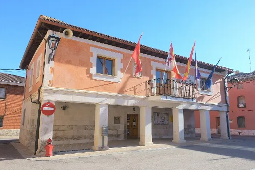 Casa consistorial de Villalmanzo (Burgos, España).