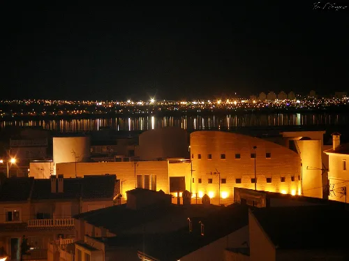 Vista del Ayuntamiento de Los Montesinos de noche, en Alicante (España). Sin fuente.