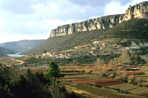 The village and its surroundings. Santa María del Val, Cuenca, Castile-La Mancha, Spain