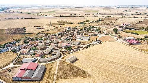 Villamayor de Treviño (España). Vista aérea.