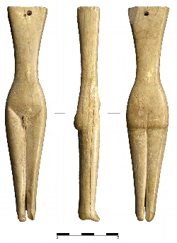 Ivory idol shaped like a human, found in Cúllar, in the Archaeological Museum of Granada.