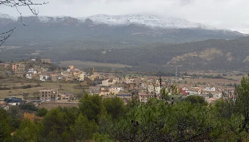 Vista general de la población de Santa Eulalia de Gállego, durante el mes de diciembre de 2021.